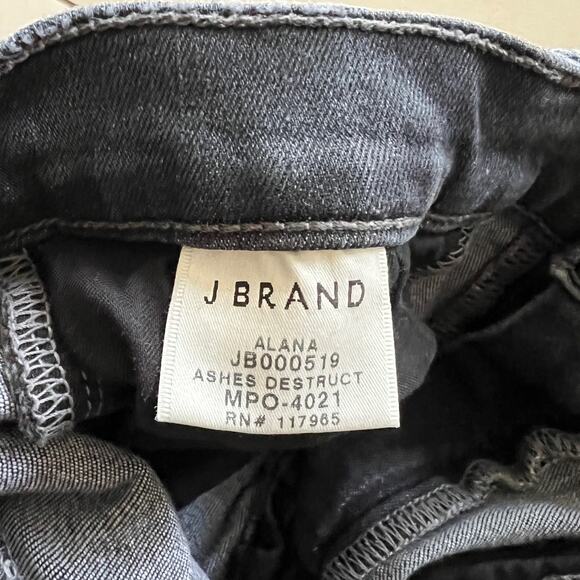 J Brand ALANA Ashes Destruct (Black Distressed) High Waisted Jeans Size 27 - Picture 7 of 8
